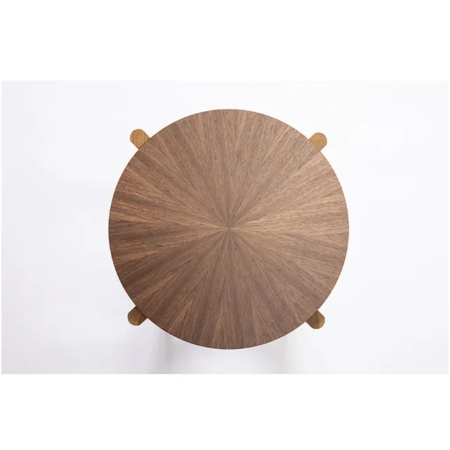 Glossy dark brown color portable vintage bedroom wood side table