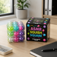 Nouveau jouet anti-stress pour adultes RTS ASMR, cube sensoriel carré à presser, jouet de bureau géométrique sensoriel en boîte
