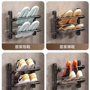 Wall Mounted Over Door <b>Shoe</b> <b>Rack</b> 30 50 65 Cm Foldable <b>Storage</b> For Sneakers Boots Living Room Bedroom Bathroom - Product Image 3