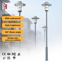 Lampada da Giardino a LED Classica per Esterni IP65 Impermeabile, Paralume Largo in Alluminio Grigio, 3000K-6500K Dimmerabile, Garanzia di 3 Anni