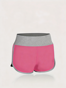 Shorts de sport taille haute pour femme, lot de 3 - Shorts de yoga extensibles et respirants avec bordure contrastante pour la course et les loisirs - Product Image 1