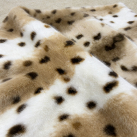 Fourrure synthétique longue en peluche imitant la fourrure de renard et de lynx, imprimé léopard