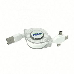 Câble USB rétractable multifonction à charge rapide 3-en-1 avec matériau plastique et options de longueur personnalisée - Product Image 4