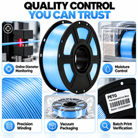 Filamen Printer 3D PETG 1KG Transparan Biru Es Seri Kristal OEM Label Pribadi Produsen Grosir GIGACREA