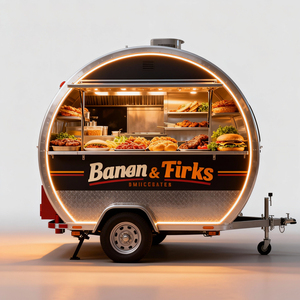 Camion de restauration rapide, bar mobile, remorque à glaces, café mobile, cuisine mobile en acier inoxydable, remorque alimentaire vintage avec équipement complet - Product Image 2