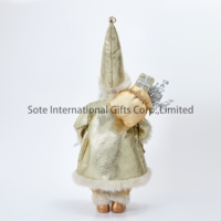 SOTE grandeur nature en gros peluche père noël figurine de noël maison en plein air or noël père noël jouets avec cadeaux sac et pendentif