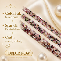 Perles en vrac professionnelles de tourmaline et d'agate colorées de 2/3/4 mm, pierres précieuses naturelles à changement de couleur pour la bijouterie