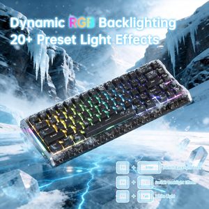 Teclado con interruptores magnéticos ATTACK SHARK R68HE, tiempo de respuesta rápido de 0.005 mm, 8KHz, RGB, fibra de carbono, cableado, para juegos FPS - Product Image 5