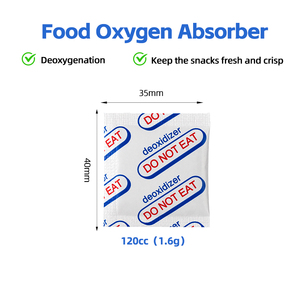 Paquete Absorbente de Oxígeno para Alimentos, Desoxidante de 120cc y 1.6g, No Comer, Sello de Frescura para Empaque de Snacks - Product Image 2