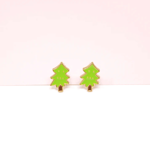 Pendientes de tuerca de Navidad Joyería de Navidad Pendientes lindos Árbol de Navidad Hipoalergénico Pendientes impermeables sin deslustre - Product Image 1