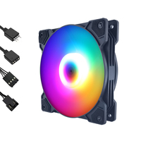 Ventilateur de refroidissement pour boîtier PC QiuzAim 120 mm 4 broches PWM ARGB, 16,8 millions de couleurs, synchronisation 5V 3 broches, silencieux, pour châssis de bureau, choix personnalisé de plusieurs modèles
