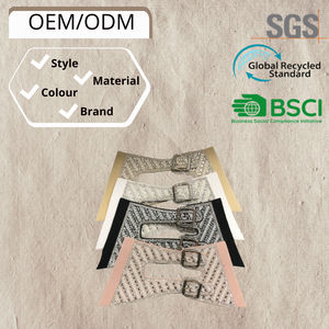 Custom Adjustable Buckle Double-Strap <b>Shoes</b> Upper with <b>Decorative</b> Rhinestone Accents - Product Image 4