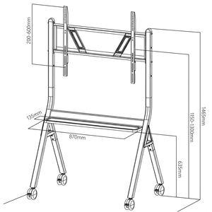Supporto TV Mobile con Ruote, Accessori <span class=keywords><strong>Audio</strong></span>-<span class=keywords><strong>Video</strong></span> per Casa, Mobili per Soggiorno, Mobile TV per Grandi Monitor - Product Image 3
