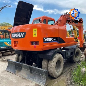 Excavatrice sur pneus d'occasion de bonne qualité Doosan DH150W-7 <span class=keywords><strong>15t</strong></span>, modèle 2022, moteur 96KW, faible consommation de carburant, haute efficacité, en vente - Product Image 1