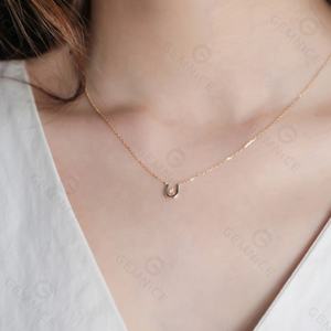 보석 925 스털링 실버 18k 골드 도금 지르콘 말굽 스타 목걸이 여성용 - Product Image 2