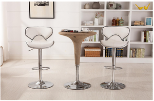 Taburete <span class=keywords><strong>de</strong></span> Bar giratorio ajustable Airlift <span class=keywords><strong>de</strong></span> tapicería <span class=keywords><strong>de</strong></span> <span class=keywords><strong>polipiel</strong></span> acolchada con base cromada, Juego <span class=keywords><strong>de</strong></span> 2, blanco - Product Image 5