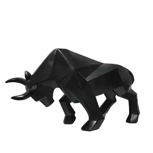 Polyresin Bull Figurine Home Decor, Abstract Sculptures Home Decor, Originality Home Decoration Furnishing Animal Ornament Resin