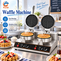 Machine à gaufres rotative double tête professionnelle UWB-2.XM en acier inoxydable, électrique, 220V, pour snack-bar