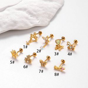 Gaby mới F136 cấy ghép lớp titan Khuyên dangle bướm <span class=keywords><strong>web</strong></span> Titan cơ thể đồ trang sức labret titan không có ren đồ trang sức - Product Image 4