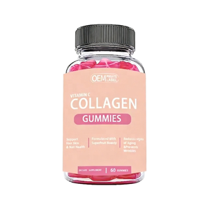 Gomitas de Colágeno Múltiple de Marca Privada de Fabricante OEM, Suplemento Dietético con Biotina, Queratina, Multivitaminas, Sabor Fresa - Product Image 1