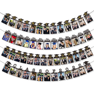 DAMAI Graduation Photo <b>Banner</b> for 2025 Party Decorations Kindergarten Middle High School College Graduation Party Supplies Black - Product Image 1