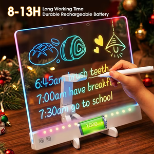 Tablette de dessin créative en acrylique lumineuse, boîte à lumière LED effaçable et colorée pour <span class=keywords><strong>menu</strong></span> de bureau, planificateur et panneau d'affichage - Product Image 4
