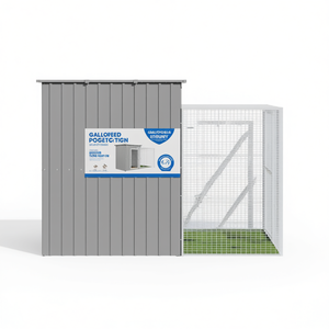 Nichoir pour chien en acier galvanisé avec enclos 84,3x99,6x71,3 pouces, abri extérieur pour grands chiens, durable, toutes saisons - Product Image 1