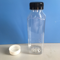 Bouteille de jus carrée en plastique PET sans BPA bon marché 330ml bouteilles d'eau de boisson vides avec bouchon pour emballage de jus de smoothie de thé