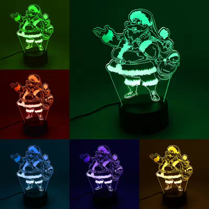 Modern RGB LED Lamp Bases for 3D Night Light Acrylic Black 3D LED Lamp Touch Base USB Cable <b>Remote</b> Control <b>Plug</b>-In Power Supply - Product Image 5