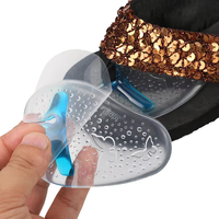 YEBEI Avant-Pied Pad Vente en gros Tongs en silicone transparent Semelle intérieure avec boule de massage antidérapante Semelles en gel PU Demi-coussinets de chaussures