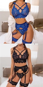 2025 marque privée broderie florale transparente ensemble de <span class=keywords><strong>Lingerie</strong></span> mince bleu Royal Sexy <span class=keywords><strong>sensuelle</strong></span> S-XXXL <span class=keywords><strong>Lingerie</strong></span> femmes - Product Image 6