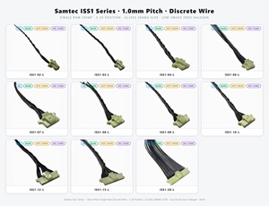 Harnais de câblage personnalisé Samtec ISS1-10-L 1,0 mm 10 broches, câble discret avec connecteur UL3302 28AWG XLPE LSZH - Product Image 4