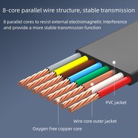 Câble convertisseur USB vers RS232 DYTECH 6 pieds avec puce FTDI, câble console RJ45, connecteur USB 2.0, câble série tressé en PVC pour débogage
