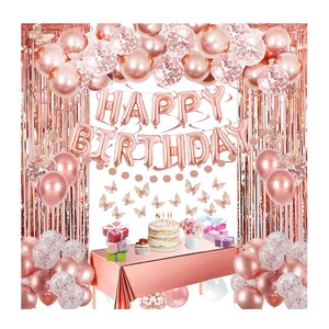 Set di Palloncini Oro Rosa a <span class=keywords><strong>Tema</strong></span> Buon Compleanno, Decorazioni per Eventi Festivi e Feste, Kit Palloncini per Compleanno Bambini - Product Image 4