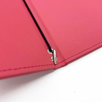 Porte-menu en cuir rose PU de luxe avec bande élastique pour restaurant