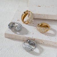 Dazan Autumn18k Plaqué Or Hypoallergénique En Acier Inoxydable De Haute Qualité Boho Tai Chi Fil Ailes D'ange Iced Out Zircon Boucles D'oreilles