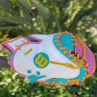 Gant de baseball/softball en cuir véritable 2026, forme personnalisée, vente en gros, gant de terrain à lacets manuels avec poignet réglable