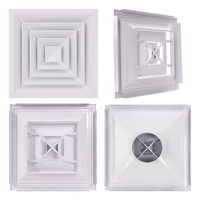 En gros D'alimentation HVAC Air Conditionné Frais Ventilation En Aluminium Avion Carré Plafond De Ventilation 4 Way Débit D'air Persiennes Face Diffuseur