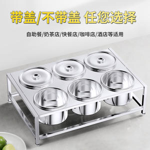 Estante para especias de acero inoxidable de doble fila con 6 compartimentos y tapa antibacteriana para almacenamiento en la cocina. - Product Image 3