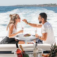 Pied de table ovale elliptique pour bateau marin avec support de verre intégré et système de fixation par filetage, idéal pour yacht, ponton et bateau de plaisance