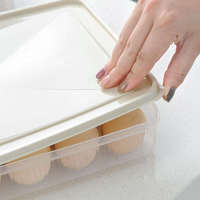 Boîte de plateau de stockage d'oeufs en plastique de haute qualité 24 grilles Anti-rupture Anti-Collision organisateur de cuisine Rectangle organisateur de réfrigérateur