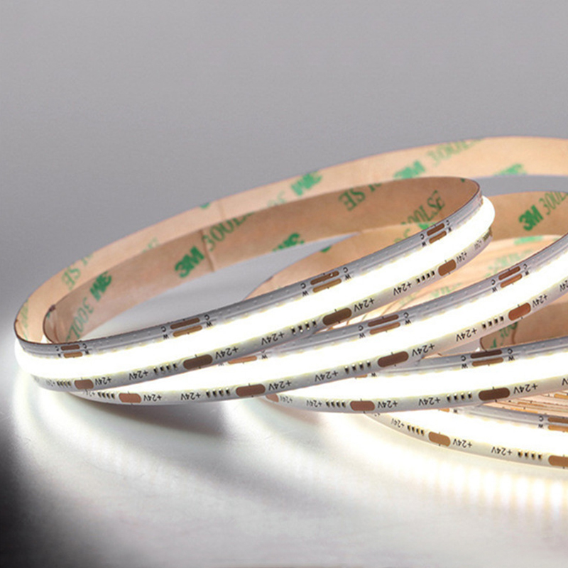 High Brightness DC 12V/24V 10mm 320LEDs 2700K-6500K Warm Natural White Flexible COB LED Strip Light IP67 CRI90 Remote/WiFi