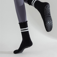 Chaussettes de sport personnalisées jetables pour Pilates et Yoga, respirantes, antidérapantes, en nylon et élasthanne, avec grip en dentelle, pour femmes
