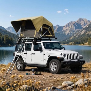Tente de toit de camping Wild Land Normandy à ouverture automatique, imperméable, en coque souple, pour toutes les saisons, 2-3 personnes, pour tout véhicule SUV - Product Image 1