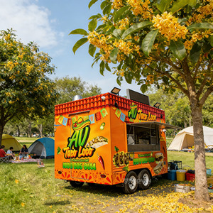 2026 New Style Custom Mobile Food Cart Street Snack Vending Cart Outdoor Fast Food Concession Cart - Product Image 2