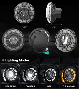 Faro LED LOYO de 7 Pulgadas con Anillo Halo, Luz de Conducción con Ojo de Ángel, Luz Diurna DRL para Motocicleta, para Jeep Wranglers JK JL Grand <span class=keywords><strong>Cherokee</strong></span> - Product Image 2