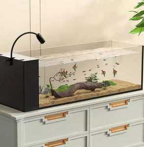 <span class=keywords><strong>Aquarium</strong></span> Stream Tank pour aquascaping - Nouveau modèle 2025 ultra-transparent, petit filtre intégré au fond et aux côtés, adapté au salon - Product Image 2