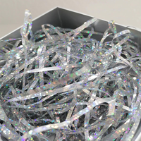 Papier de remplissage pour boîte cadeau en raphia métallisé doré brillant, avec coupe ondulée et paillettes