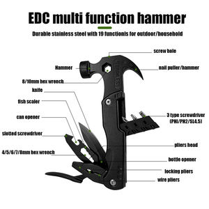 Camping-Multitool Notfall-Fluchthammer mit Nylontasche OEM Anpassbarer Mehrzweck-Outdoor-<span class=keywords><strong>Hammer</strong></span> mit Zange - Product Image 3
