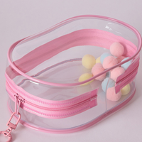 Étui de protection simple pour poupée en vinyle de 18 cm, sac transparent en PVC pour poupée avec fermeture éclair colorée, pochette portable pour poupée en peluche